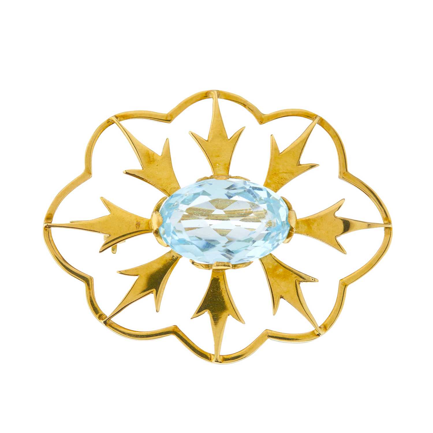 Lot 118 - A mid 20th century 18ct gold oval-shape...
