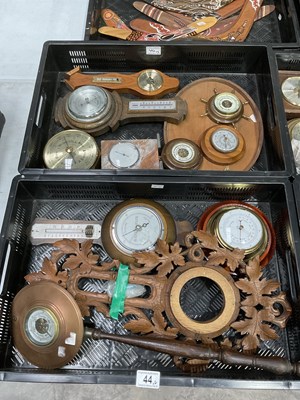 Lot 44 - A collection of barometers, varying sizes...