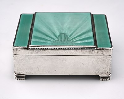 Lot 132 - A George V silver Art Deco jewel casket,...