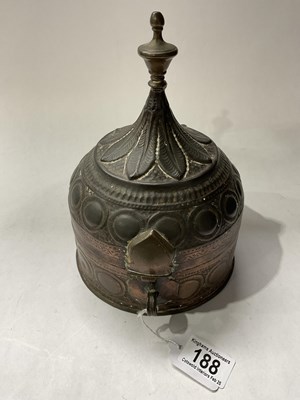 Lot 188 - A bell-form copper spice box, 22cm high