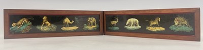 Lot 140b - Two colour magic lantern slides with...