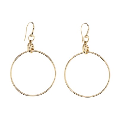 Lot 129 - Gucci, a pair of 18ct gold Marina Chain hoop...