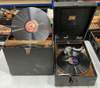 Lot 45 - A His Master's Voice (HMV) black leather-cased...