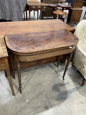 Lot 400 - A Georgian mahogany fold over card table of...