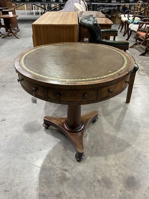 Lot 403 - A William IV rosewood library/drum table of...