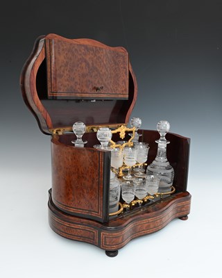 Lot 450 - A 19th century engraved glass liqueur set in...