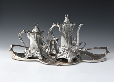 Lot 142 - WMF, a Jugendstil silver plated five piece tea...