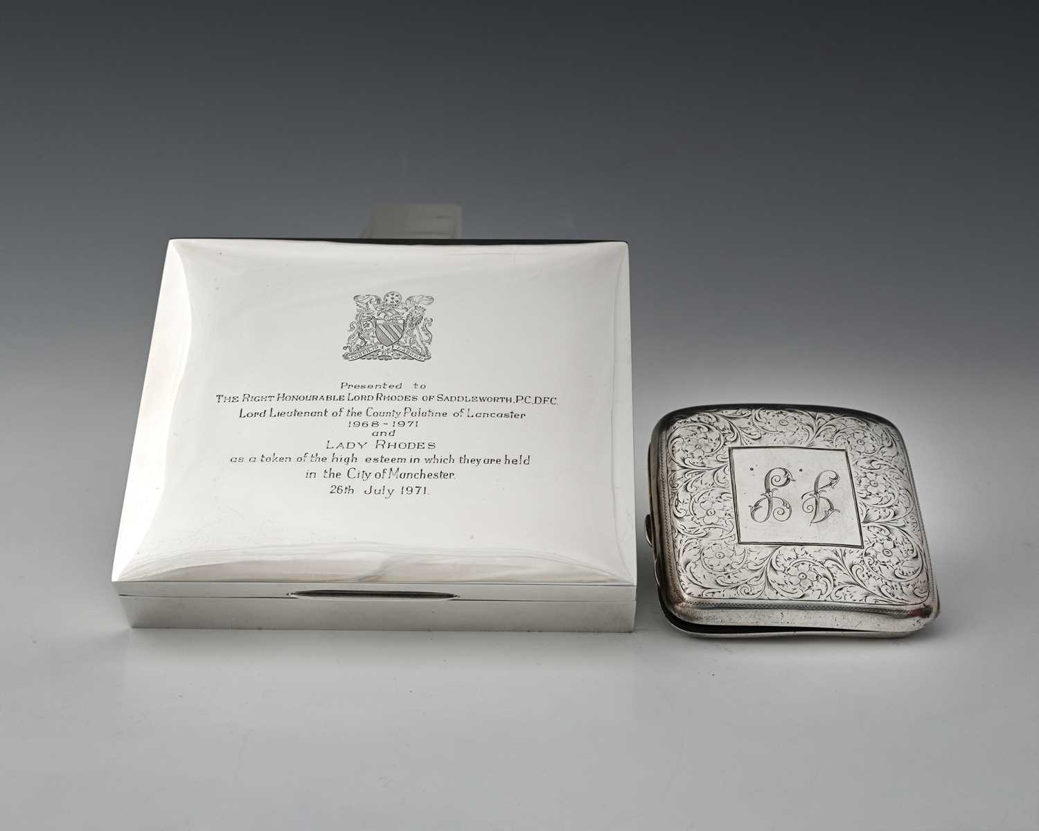 Lot 203 - An Elizabeth II silver cigar/cigarette box,...