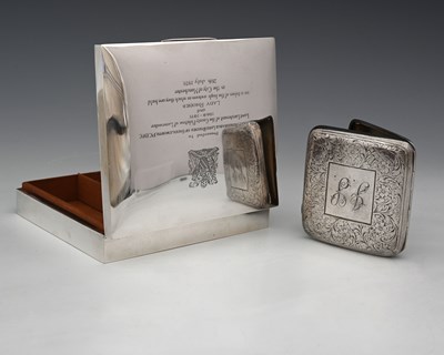 Lot 203 - An Elizabeth II silver cigar/cigarette box,...