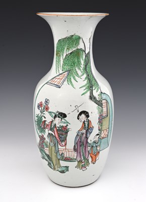 Lot 377 - A Chinese vase, shouldered form with flared...