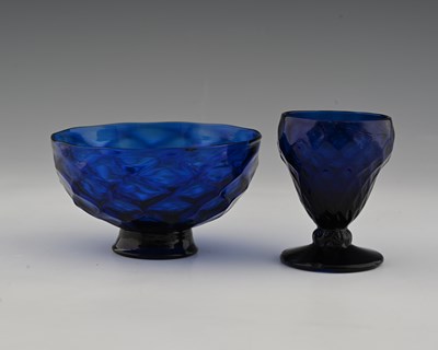 Lot 413 - A George III Bristol blue glass bowl and...