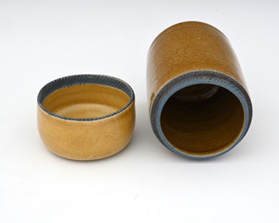 Lot 656 - Dame Lucie Rie (1902-1995), a yellow glazed...