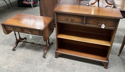 Lot 413 - A small Pembroke table with two drawers on...