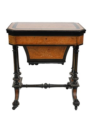 Lot 386 - A late Victorian amboyna and ebonised...