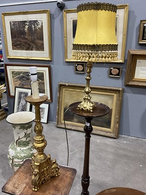 Lot 381 - Two mid to late 20th century lamps, both gilt,...