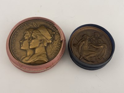 Lot 347 - A 1915 WWI commemorative medal, Edith Cavell...