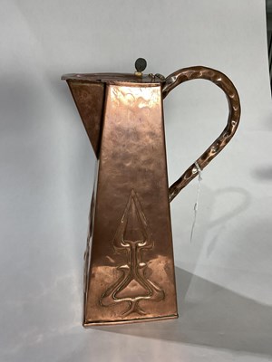 Lot 144 - An Arts and crafts copper water jug, square...