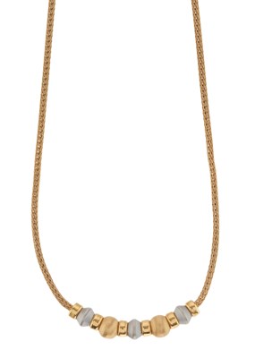 Lot 171 - An 18ct gold fancy-link necklace, with...