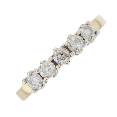 Lot 177 - An 18ct gold brilliant-cut diamond five-stone...