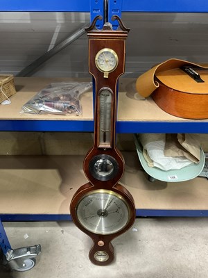 Lot 199 - A mahogany cased wheel barometer with convex...