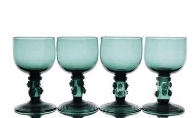 Lot 388 - A set of four George III English Bristol green...