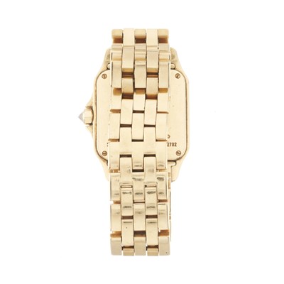 Lot 224 - Cartier, an 18ct gold diamond set Demoiselle bracelet watch