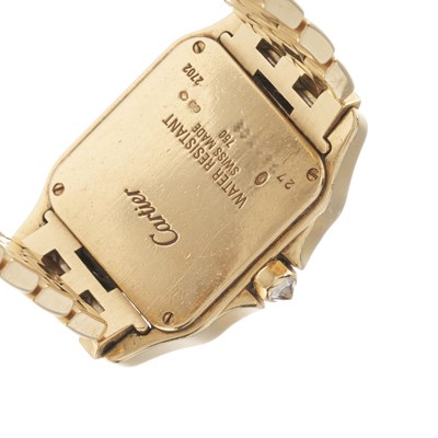 Lot 224 - Cartier, an 18ct gold diamond set Demoiselle bracelet watch