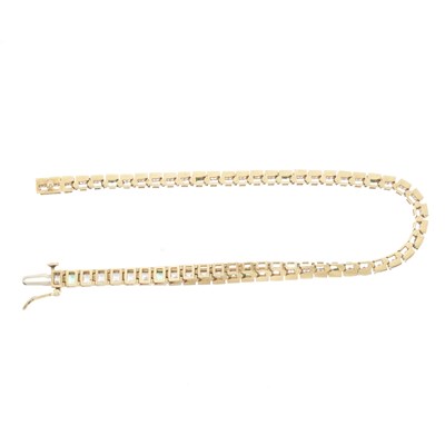 Lot 170 - An 18ct gold cubic zirconia line bracelet