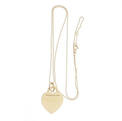 Lot 122 - Tiffany & Co., an 18ct gold diamond Return to Tiffany heart necklace