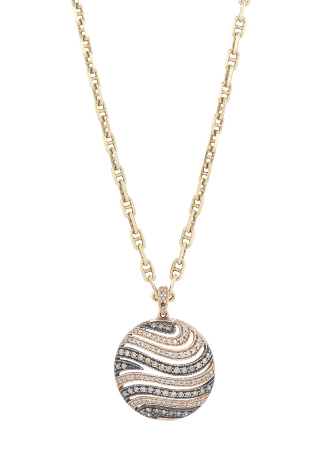 Lot 182 - A 14ct gold diamond pendant, with 18ct gold chain