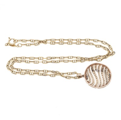 Lot 182 - A 14ct gold diamond pendant, with 18ct gold chain