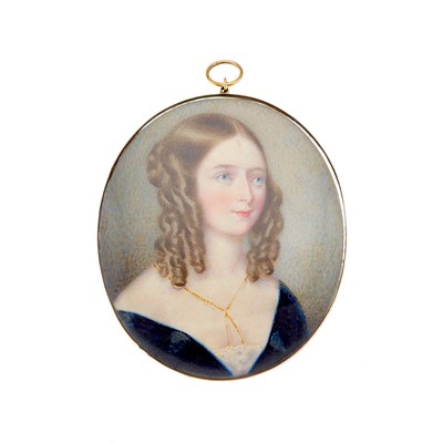 Lot 201 - A fine mid 19th century portrait miniature,...