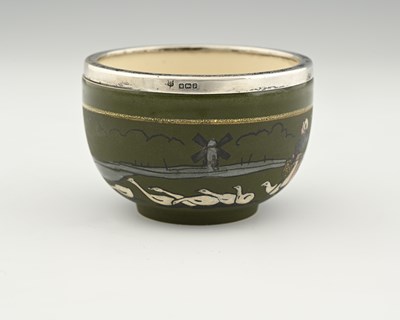 Lot 601 - An Arts and Crafts silver mounted bowl, Taylor,...