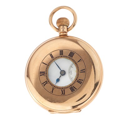 Lot 216 - J. W. Benson, a 9ct gold half hunter pocket...