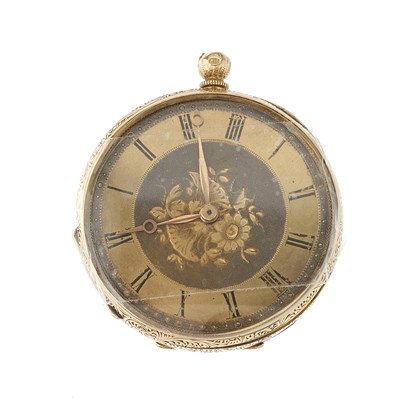 Lot 217 - A late 19th century 18ct gold pocket watch,...