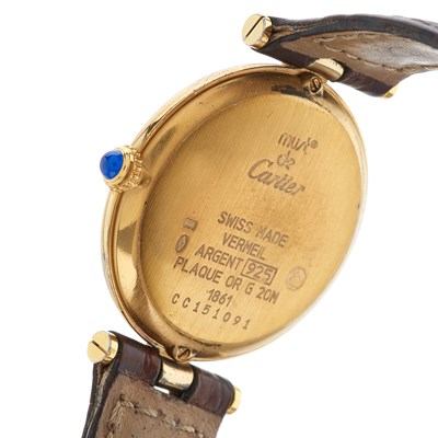 Lot 229 - Cartier, a gold plated Must de Cartier wrist...