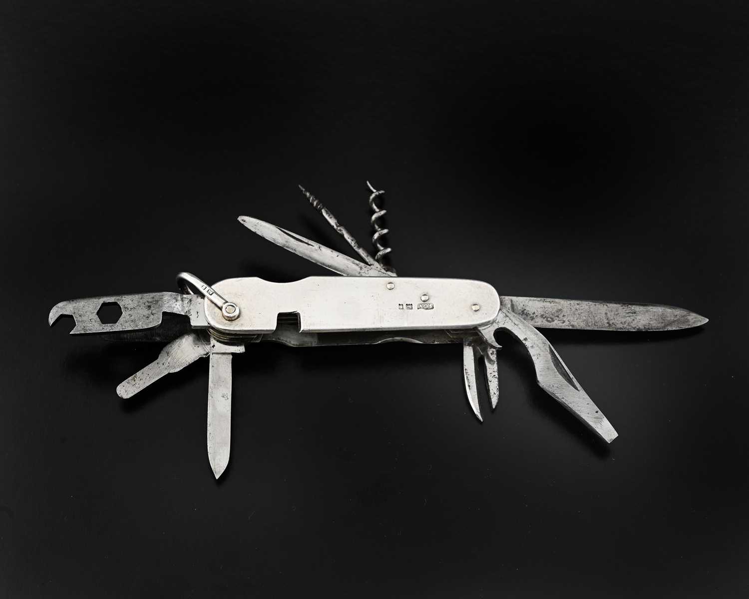 Lot 460 - A George V silver-mounted folding knife, with...