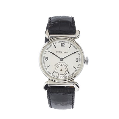 Lot 234 - Longines, a stainless steel wrist watch, circa...