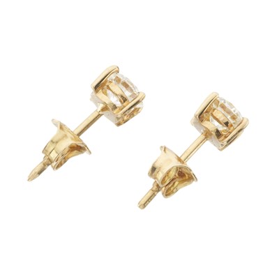 Lot 147 - A pair of 18ct gold brilliant-cut diamond single-stone stud earrings