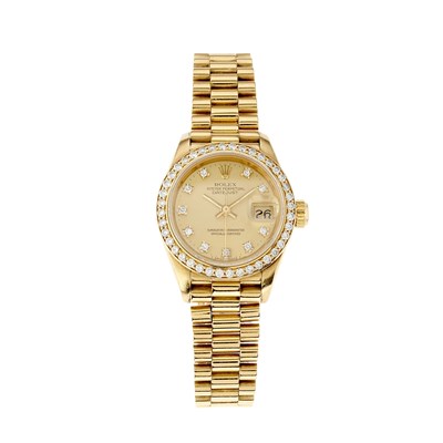 Lot 258 - Rolex, an 18ct gold Oyster Perpetual Datejust...