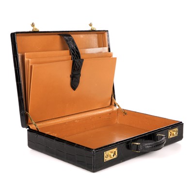 Lot 273 - Asprey, a vintage crocodile skin briefcase,...