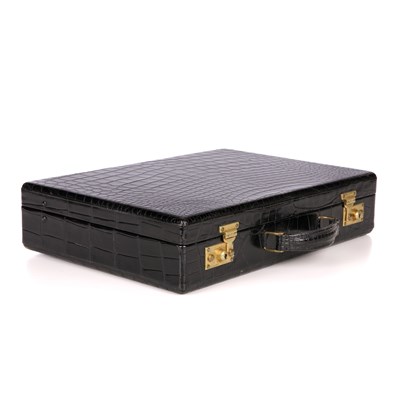 Lot 273 - Asprey, a vintage crocodile skin briefcase,...