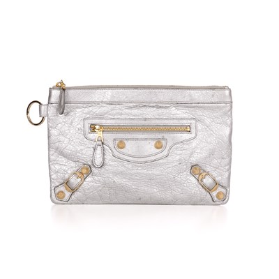 Lot 274 - Balenciaga, a pouch, crafted from grained...