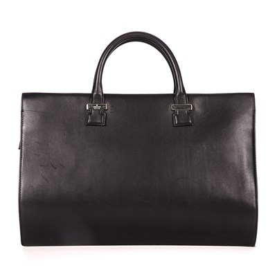 Lot 314 - Gucci, a black leather briefcase, featuring...