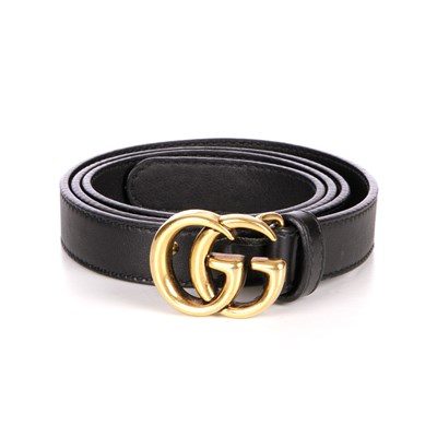 Lot 317 - Gucci, a thin Marmont belt, the black calf...