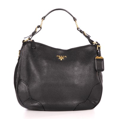 Lot 348 - Prada, a black hobo handbag, designed with a...