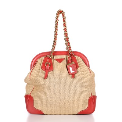 Lot 353 - Prada, a Raffia Chain tote, designed with a...