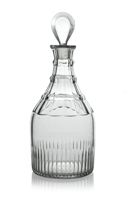 Lot 441 - A George III cut glass cylinder decanter,...