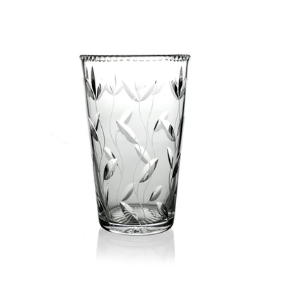 Lot 518 - An Art Deco leaf cut glass vase, Harbridge...