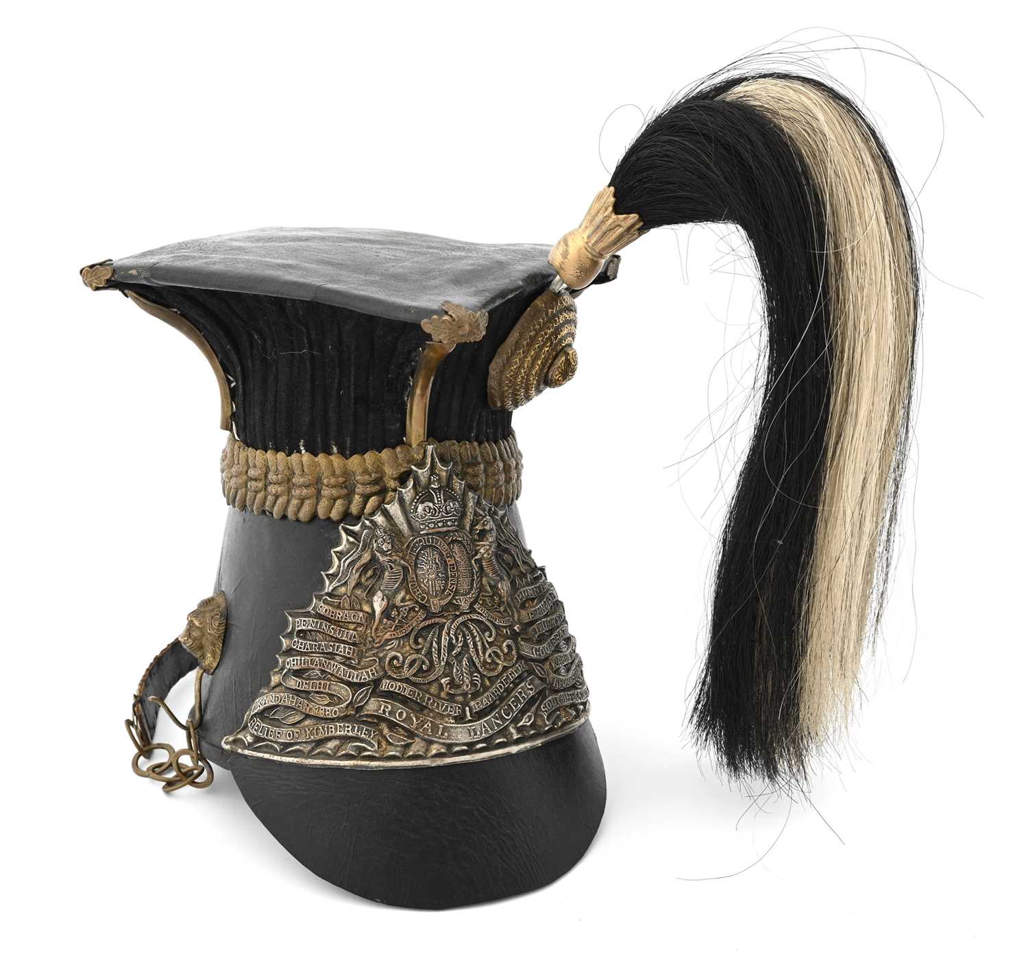 Lot 252 - A 9th Royal Lancers chapka, with horse hair...